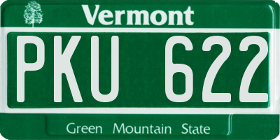 VT license plate PKU622