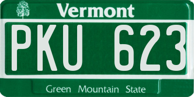 VT license plate PKU623