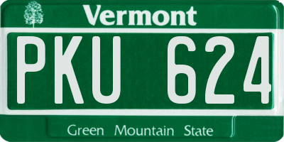 VT license plate PKU624