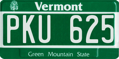 VT license plate PKU625