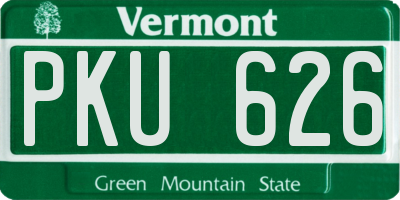 VT license plate PKU626