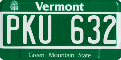 VT license plate PKU632