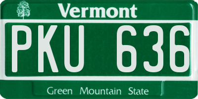 VT license plate PKU636