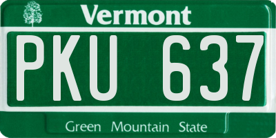 VT license plate PKU637