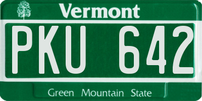 VT license plate PKU642