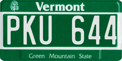 VT license plate PKU644