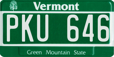 VT license plate PKU646