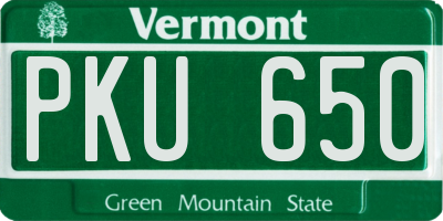 VT license plate PKU650