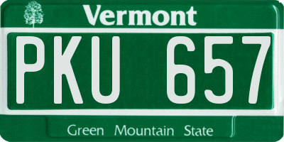 VT license plate PKU657