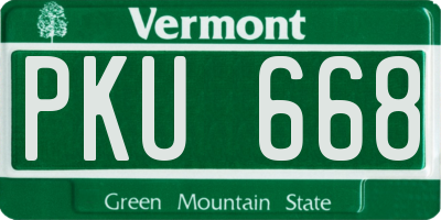 VT license plate PKU668