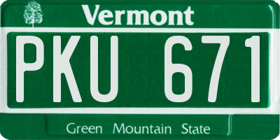 VT license plate PKU671