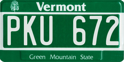 VT license plate PKU672
