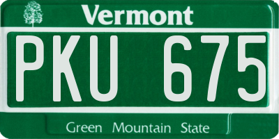 VT license plate PKU675