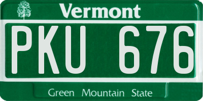 VT license plate PKU676