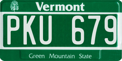 VT license plate PKU679