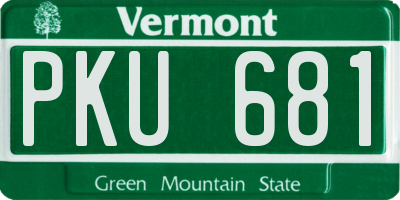 VT license plate PKU681