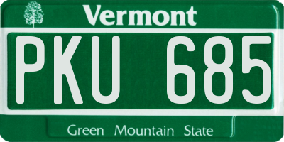 VT license plate PKU685