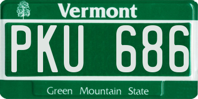 VT license plate PKU686