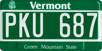 VT license plate PKU687