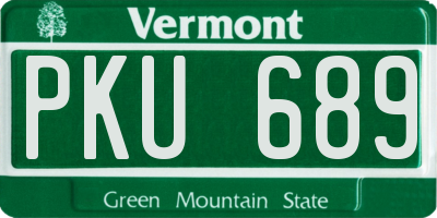 VT license plate PKU689