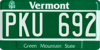 VT license plate PKU692