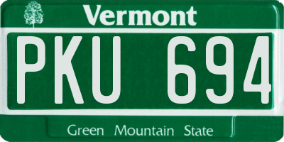 VT license plate PKU694