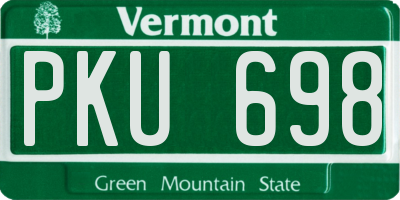 VT license plate PKU698