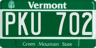 VT license plate PKU702