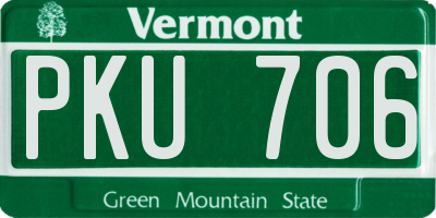 VT license plate PKU706
