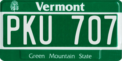 VT license plate PKU707
