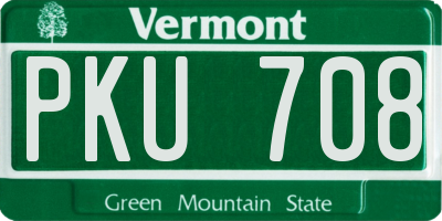VT license plate PKU708