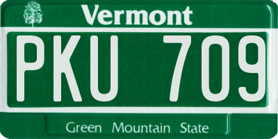 VT license plate PKU709