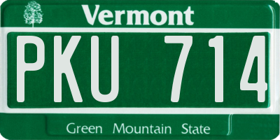 VT license plate PKU714