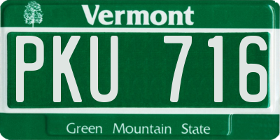 VT license plate PKU716
