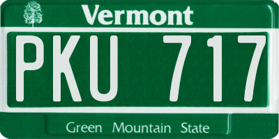 VT license plate PKU717