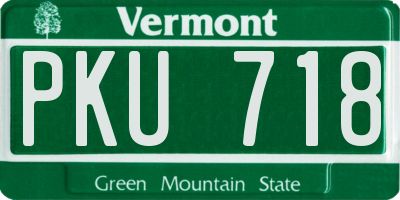 VT license plate PKU718