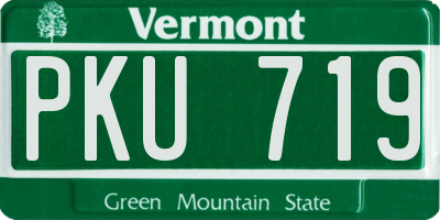 VT license plate PKU719