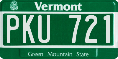 VT license plate PKU721