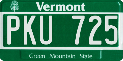 VT license plate PKU725