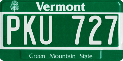 VT license plate PKU727