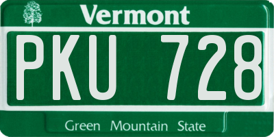 VT license plate PKU728