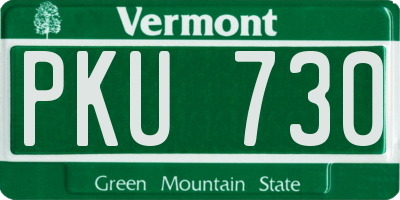 VT license plate PKU730