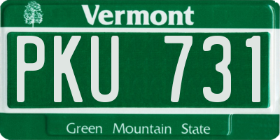 VT license plate PKU731