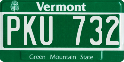 VT license plate PKU732