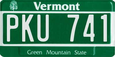 VT license plate PKU741