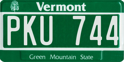 VT license plate PKU744