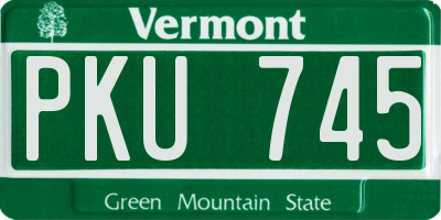 VT license plate PKU745