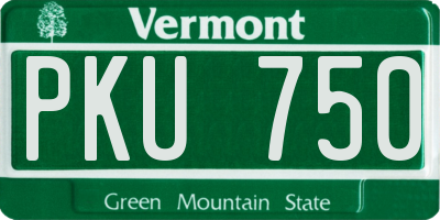 VT license plate PKU750