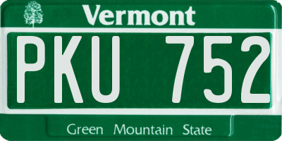 VT license plate PKU752
