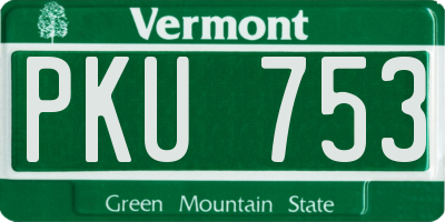VT license plate PKU753